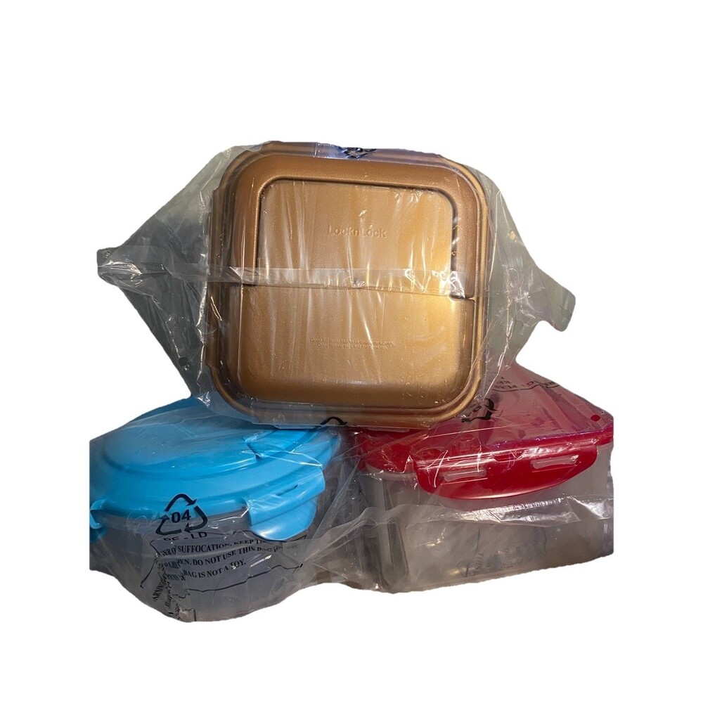 Lock N Lock Tupperware. 3pc Set. Square, Round And Rectangle. New In Plastic.